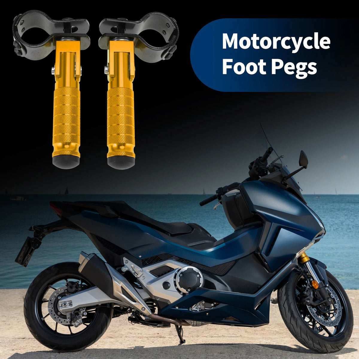 Universal Motorcycle Rear Foot Rests 1 Pair for Honda, Suzuki, Kawasaki