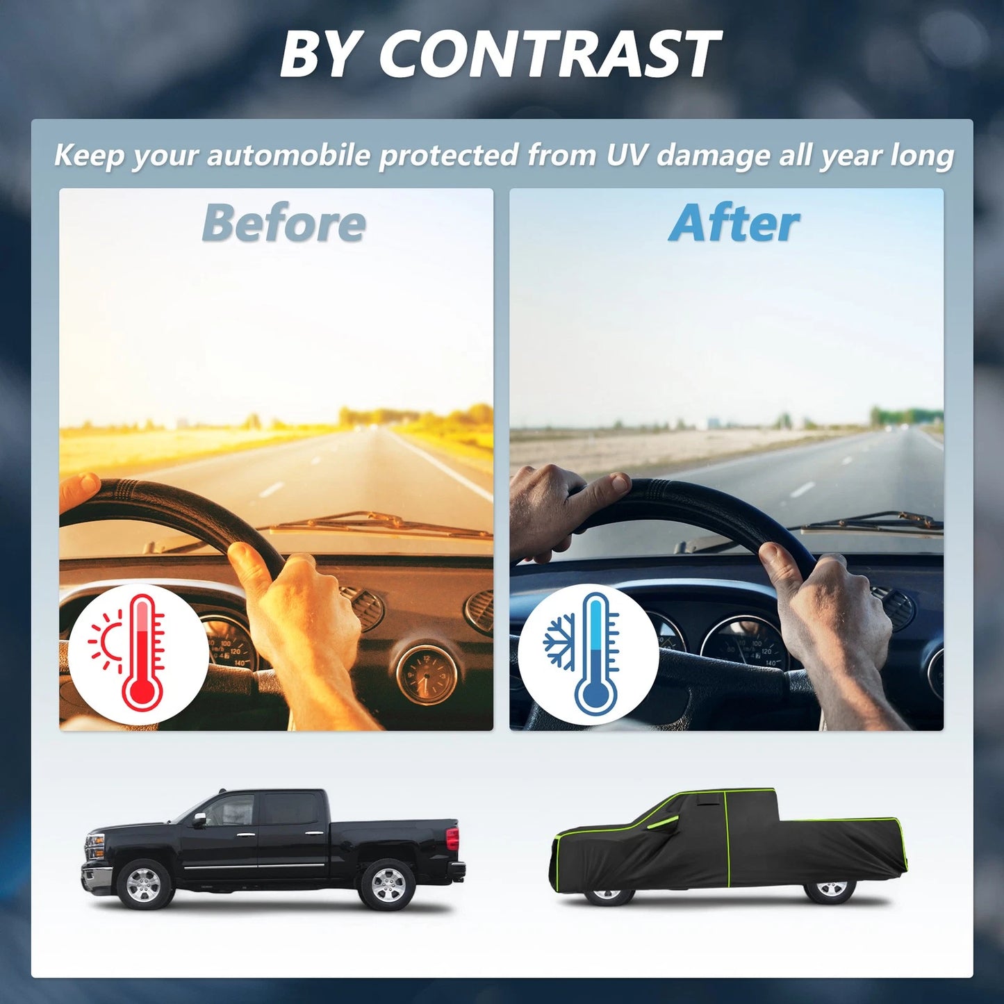 Car Cover Waterproof 6.6ft Short Bed for Chevrolet Silverado (2000-2018)