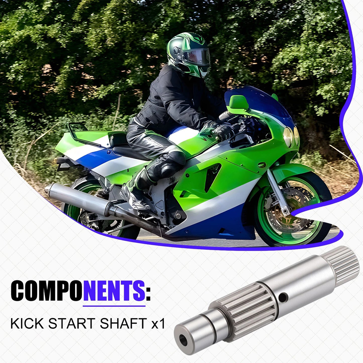Kick Start Shaft for Kawasaki KX65/KX80/KX85/KX100/KX112 (1998-2024)