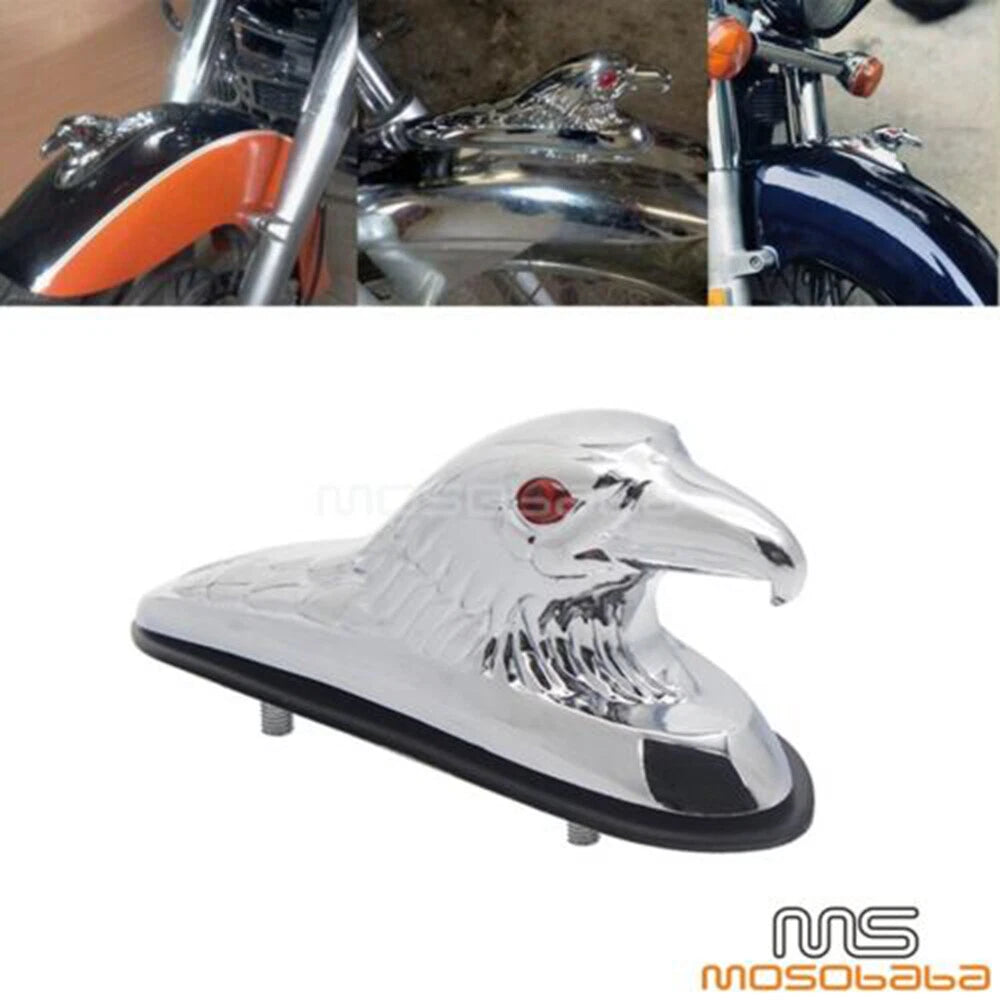 Motorcycle Front Fender Eagle Head Ornament for Harley Davidson, Suzuki
