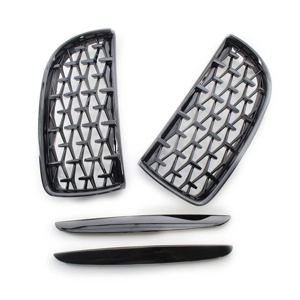 Diamond Black Front Kidney Grille for BMW 3 Series E90 E91 (2005-2008)