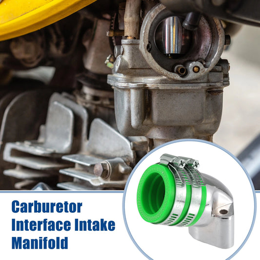 1 Set 1.3" Intake ID Green Motorcycle Carburetor Interface for GY6-125
