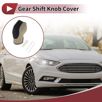 Gear Shift Knob Cover for Ford Fusion (2013-2016) Beige Black