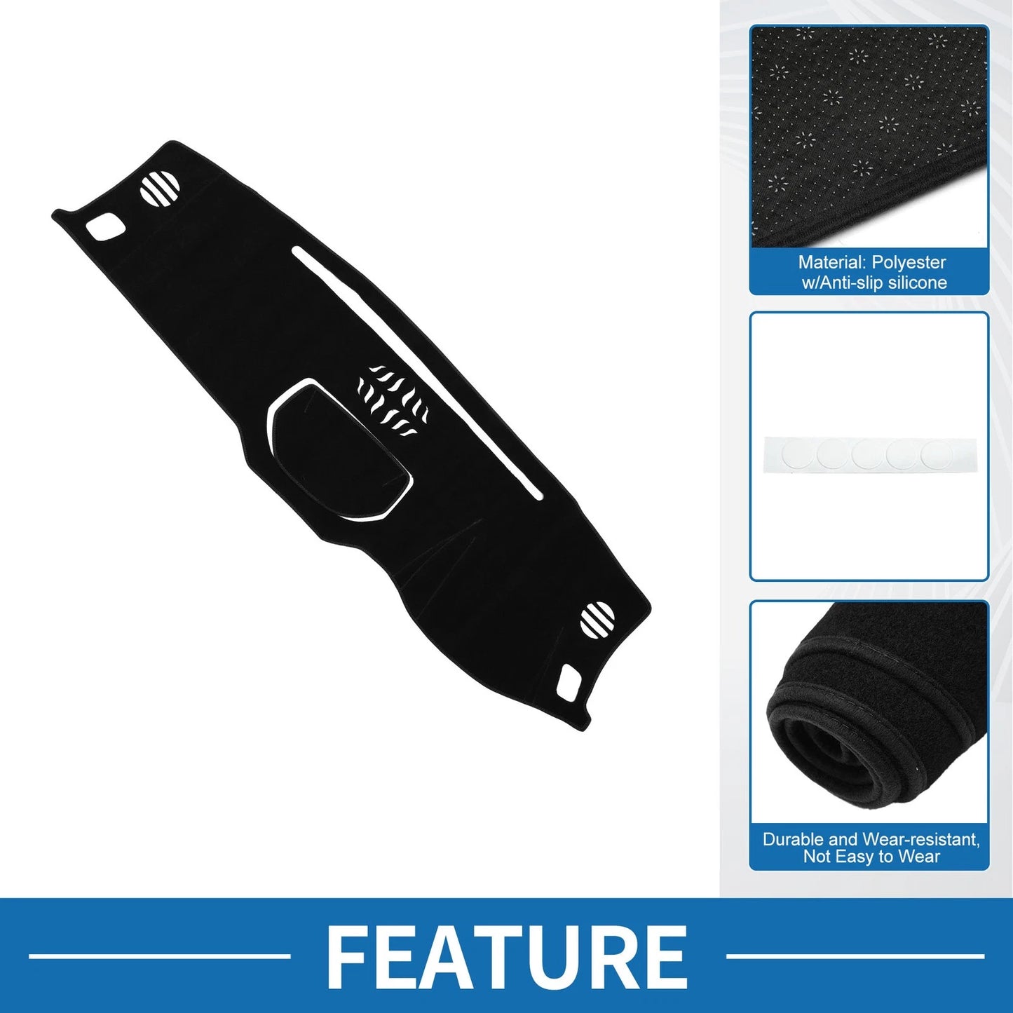 Dashboard Cover Mat for Toyota Tundra (2014-2021) Sun Protector Black