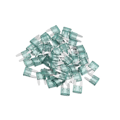 50 Pcs Mini 1AMP Blade Fuses for Car Short Circuit Protection