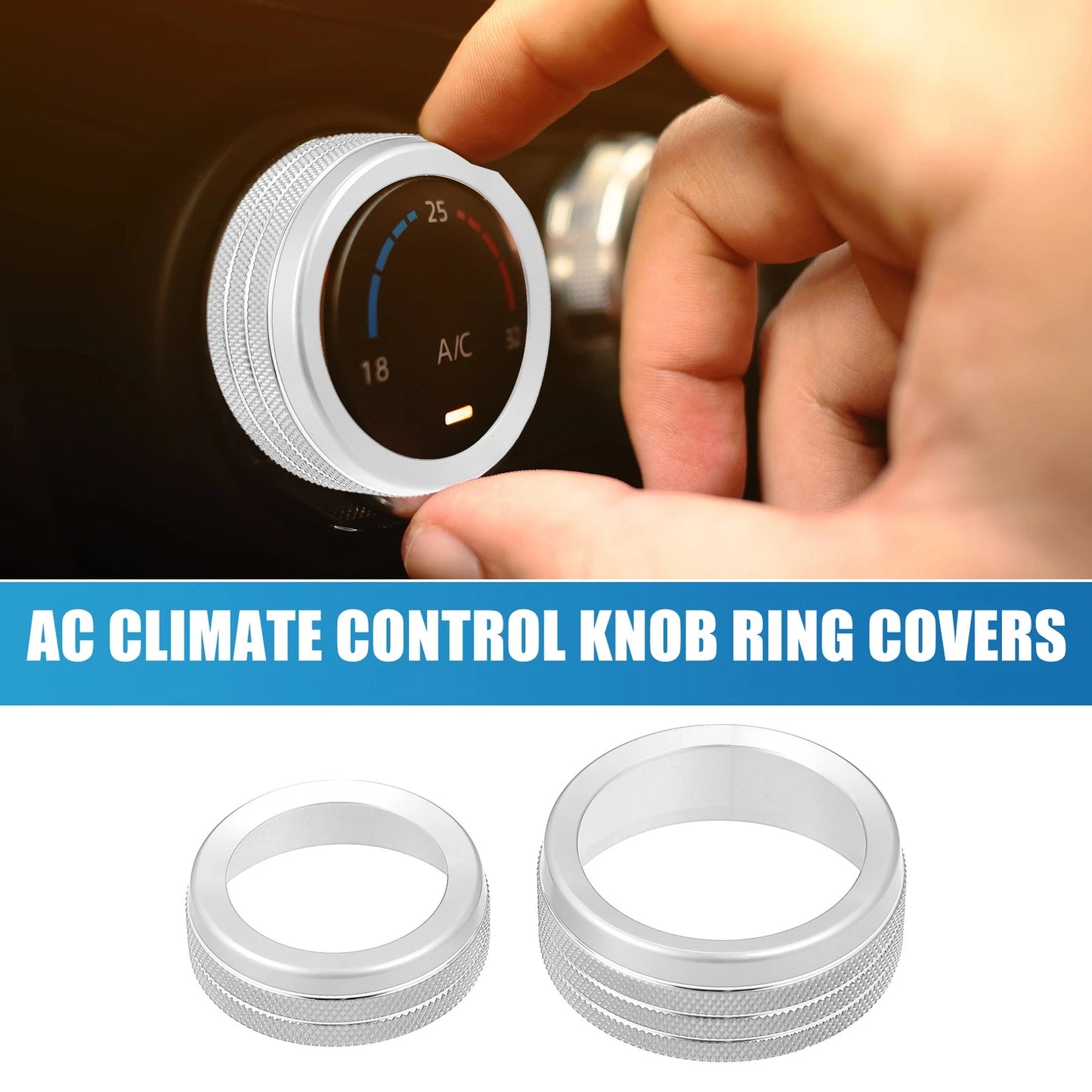 3 x Decals Car AC Radio Switch Knob Cover for Dodge Durango (2014-2020)