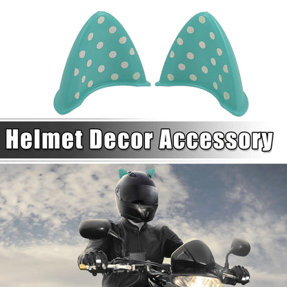 1 x Pair Universal Motorcycle TPU Cat Ears Shape Helmet Decor Fluorescent Blue