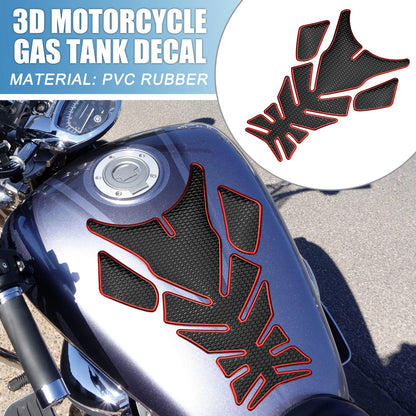 Gas Tank Decal 7.76x5.63'' Black Red for Universal Motorcycle