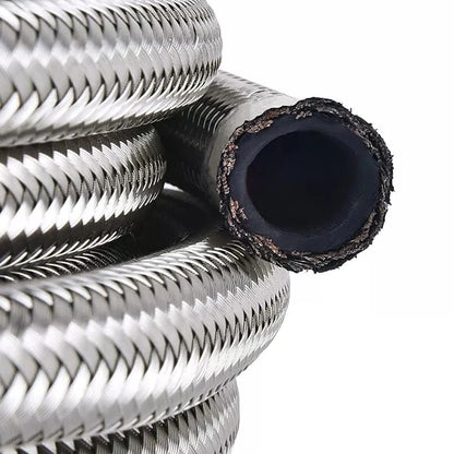 6M AN6 Stainless Steel Braided Fuel Hose for Universal Applications