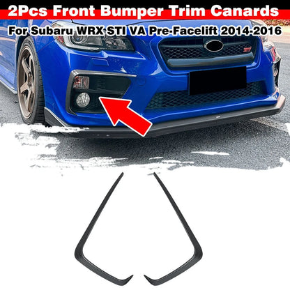 Carbon Look / Front Bumper Side Fin C Canards Splitter for Subaru WRX STI VA