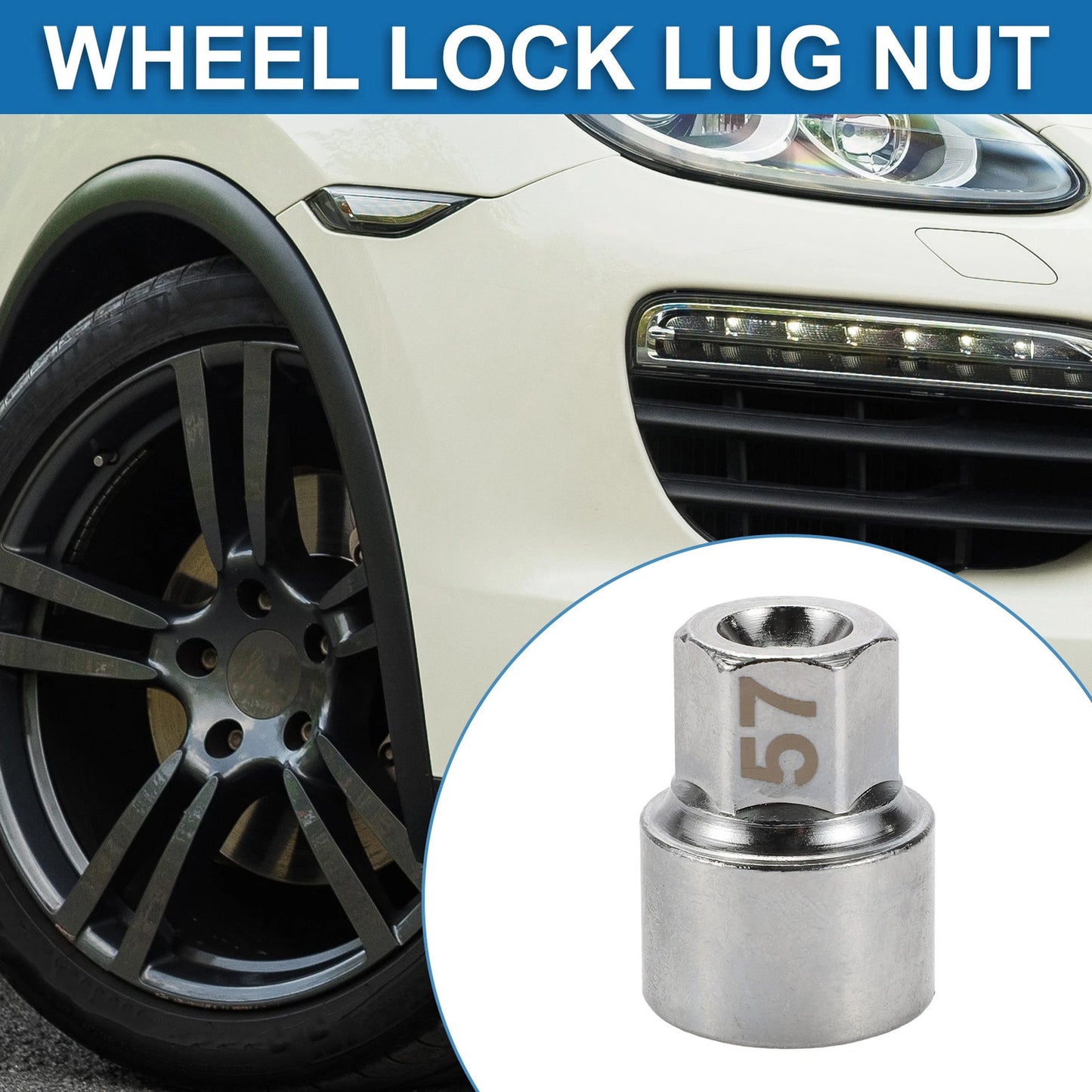 Lugnut Wheel Lock 3/4 Anti-theft Screw Nut Removal Key Socket for Porsche