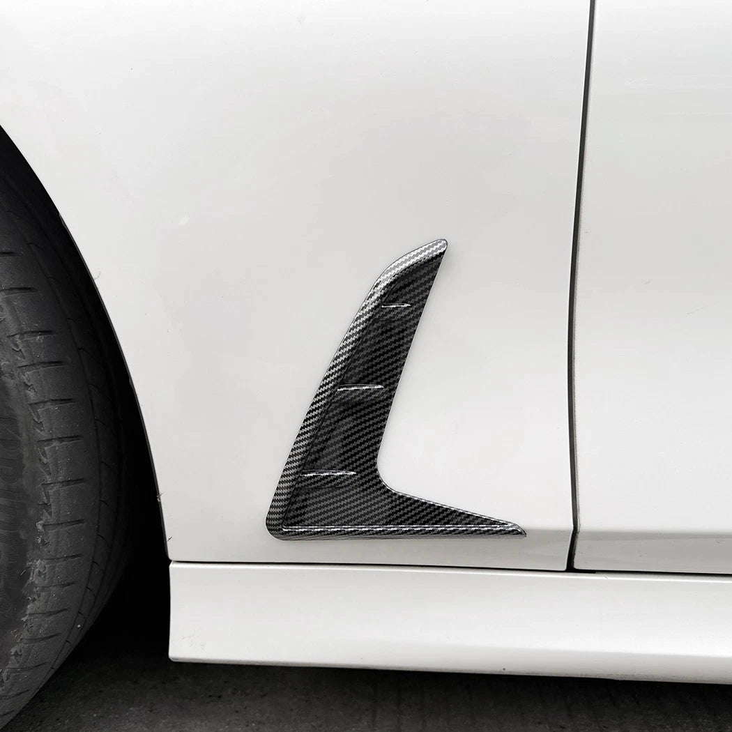 2X Carbon Look Add-On Side Fender Vent Duct Trims for BMW 3-Series G20/G21