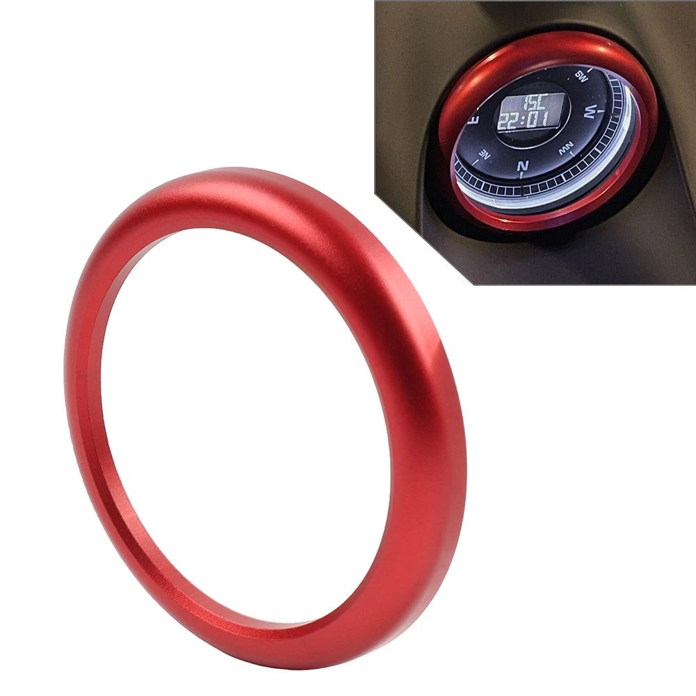 Red Stopwatch Compass Clock Cover Ring for Porsche 911 718 Boxster Cayenne Macan