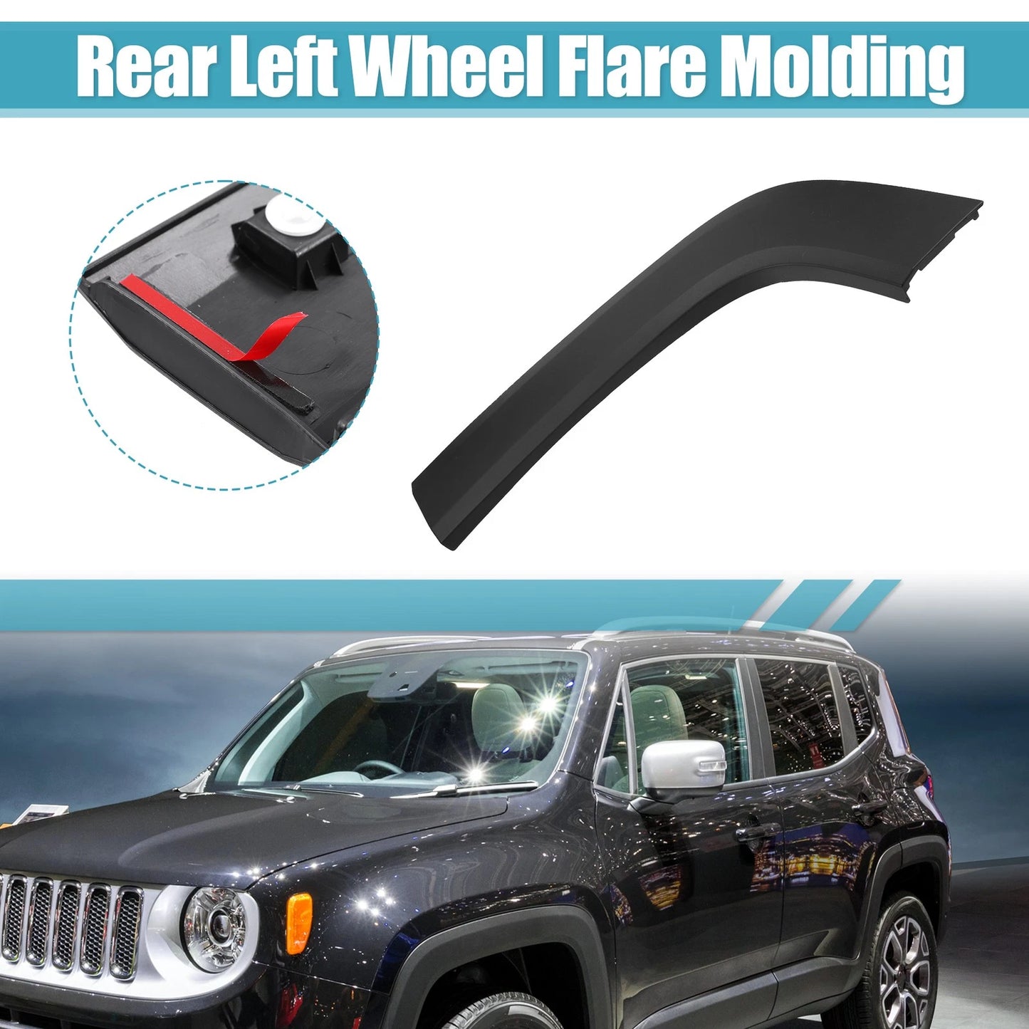 Rear Left Fender Trim for Jeep Renegade (2015-2021) - Plastic Black