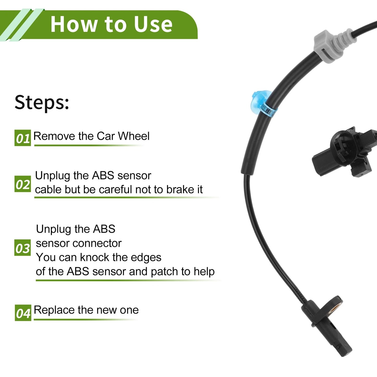 1 Pc Front Left ABS Wheel Speed Sensor for Acura RDX (2013 - 2018)