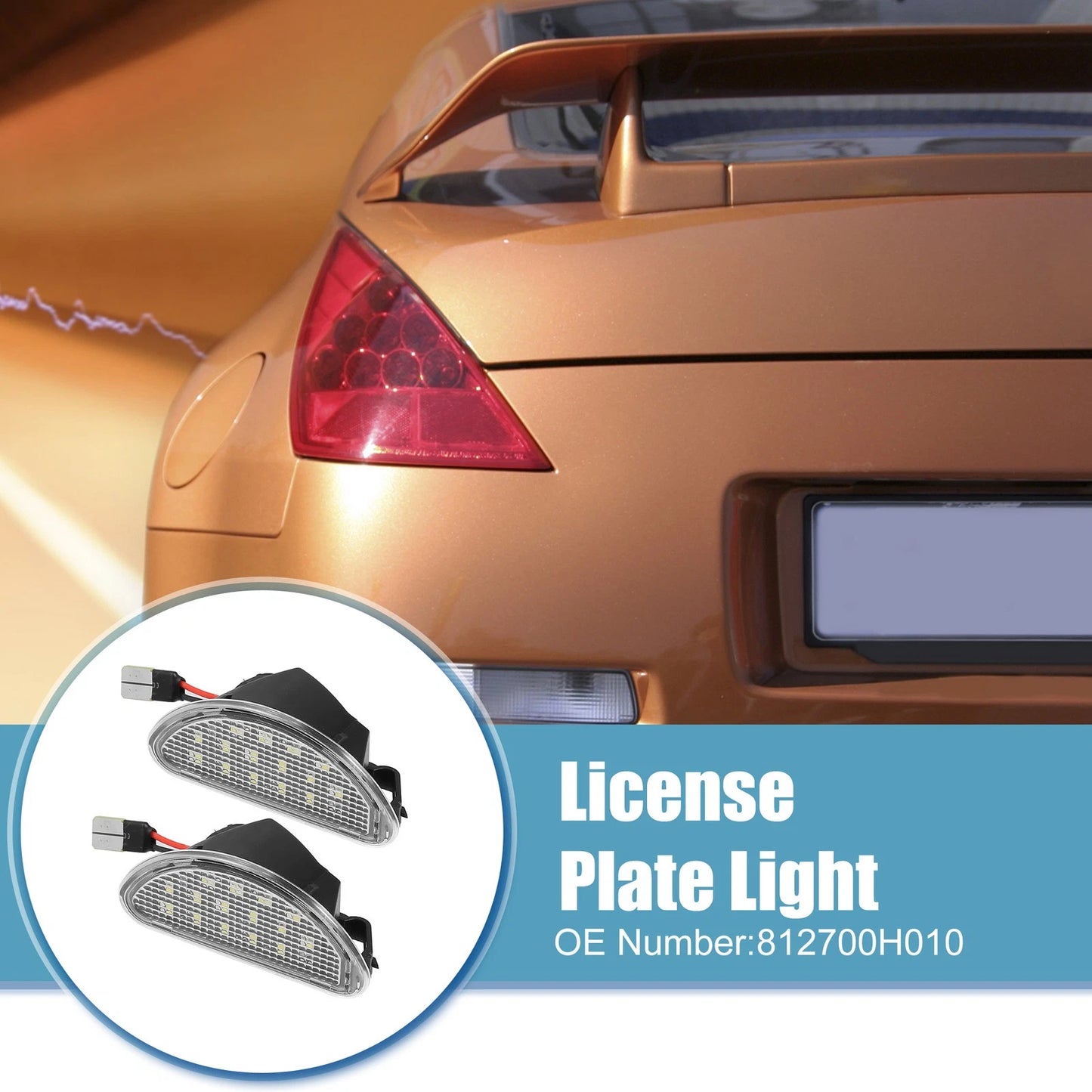 2 x Car Exterior LED License Plate Lights for Toyota Aygo (2005–2014)
