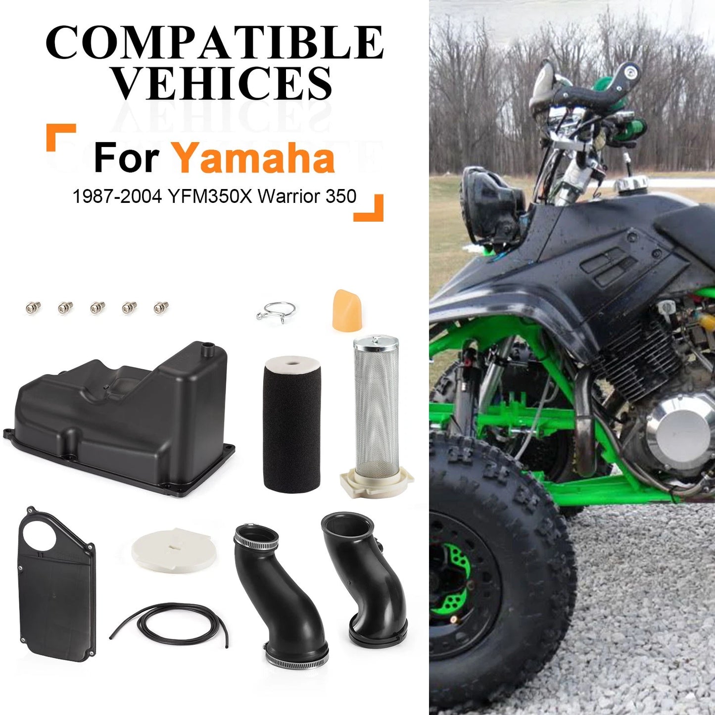 Air Filter Box Kit for Yamaha Warrior 350 YFM350X 1987-2004