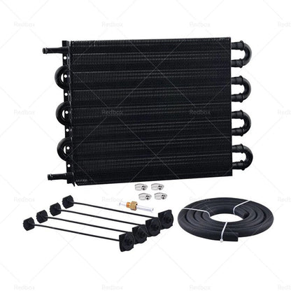 8 Row Remote Transmission Oil Cooler Radiator Kit for Manual to Automatic Cars