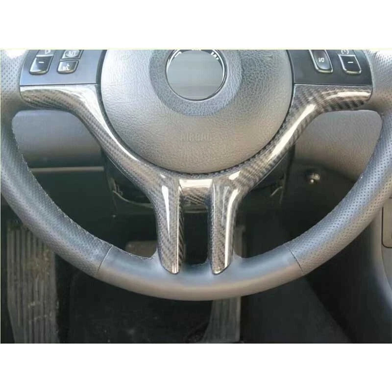Real Carbon Fiber Steering Wheel Lower Panel Trim for BMW X5 E53 530i E39 E46