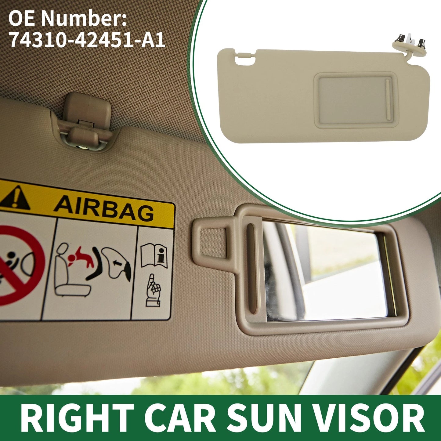 Sun Visor for Toyota RAV4 2006-2008 with Mirror (2 x)