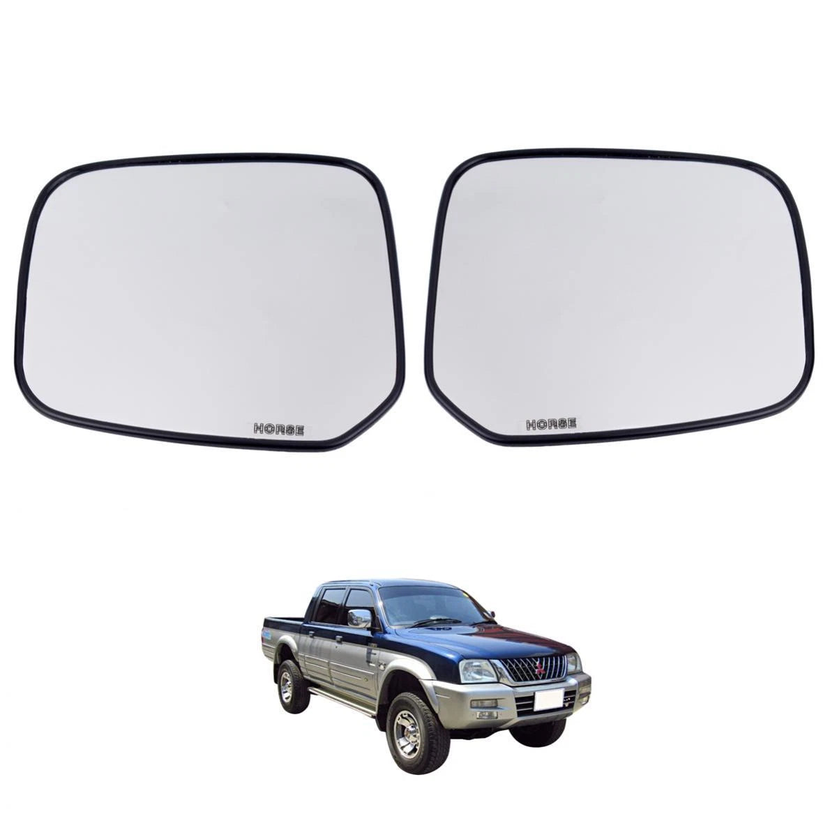 Side Mirror Glass Lens Rear View Pair Fits Mitsubishi L200 Strada Pickup 1998-05