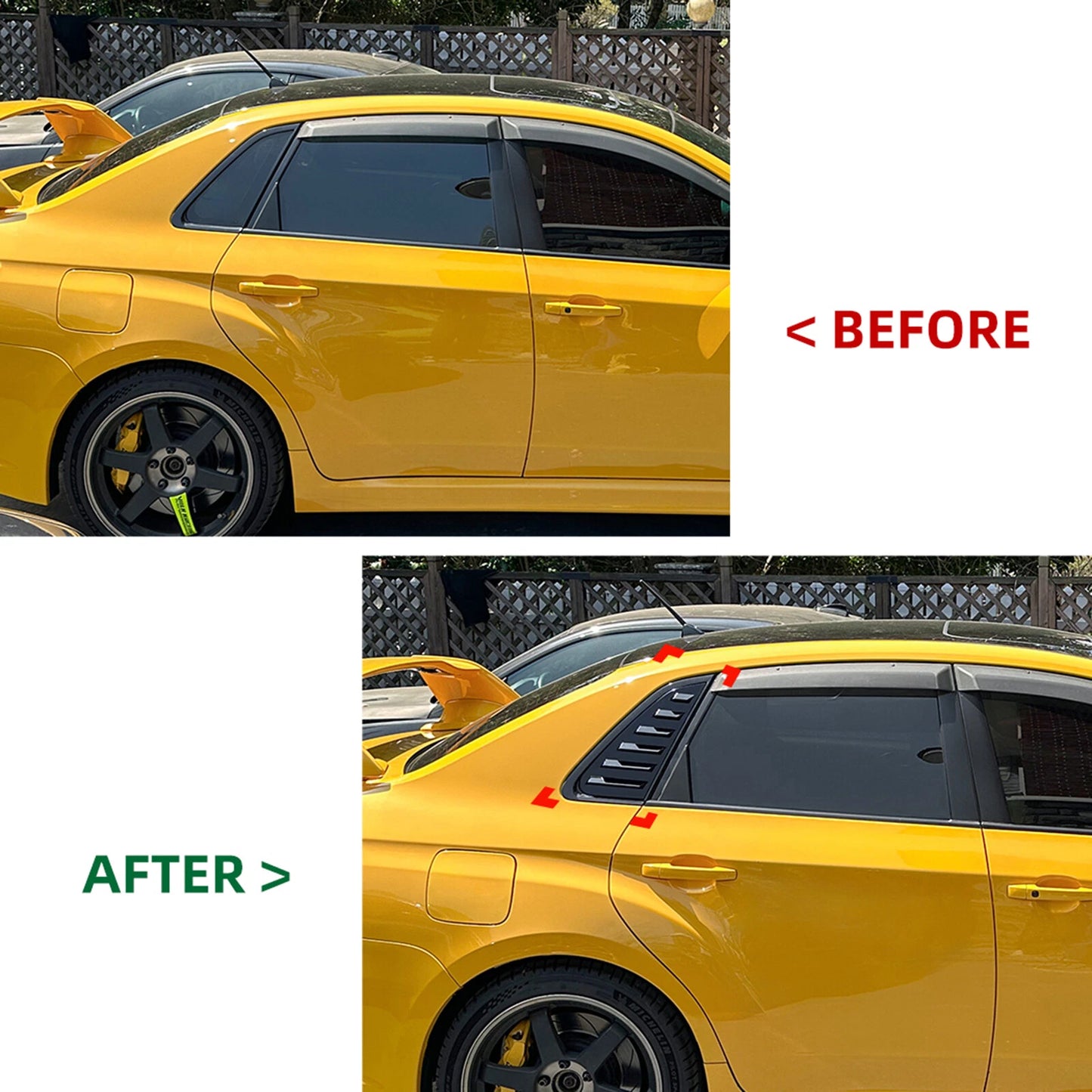 Rear Window Side Louver Trim for Subaru Impreza WRX STI (2011-2014)