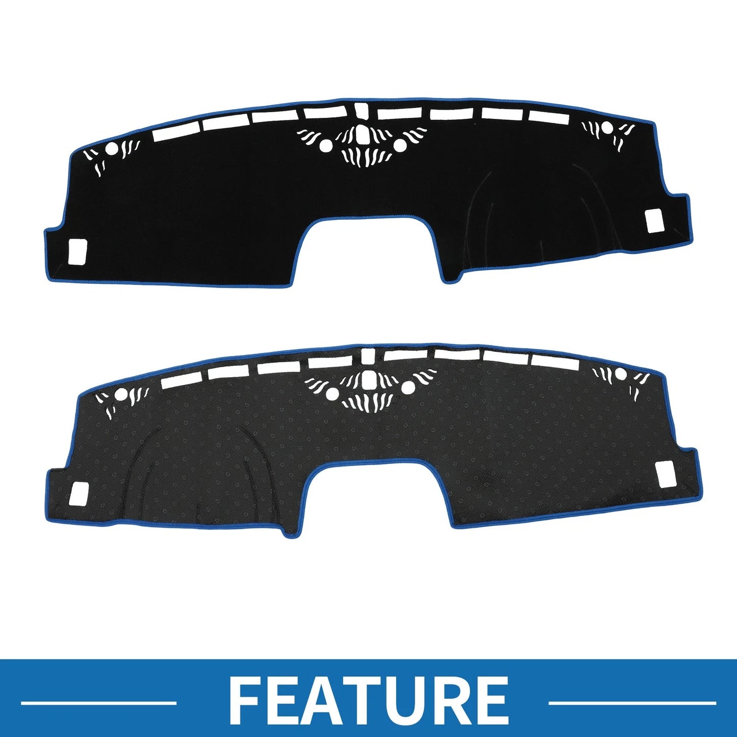 Dashboard Cover Mat for Ford Maverick 2022-2024 Sun Protector Pad Black Blue