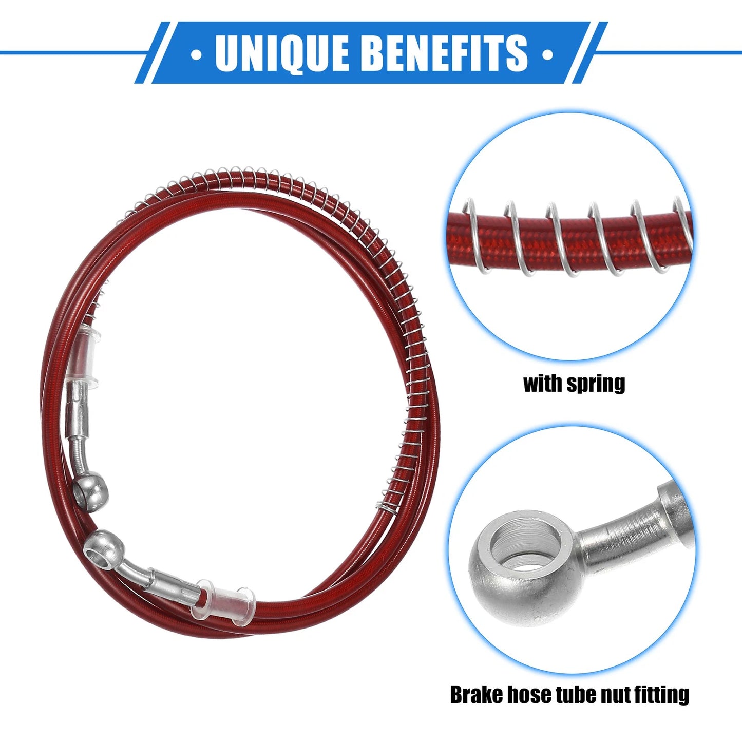 Hydraulic Brake Hose Line Pipeline 175cm 10mm Red for Motorcycle