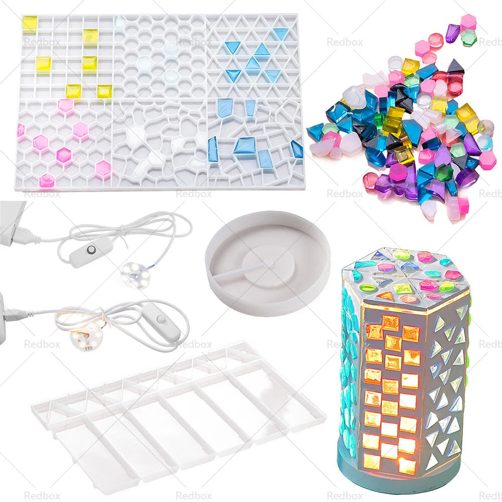 Silicone Resin Mold Set for Mosaic Table Lamp & Night Light DIY Craft