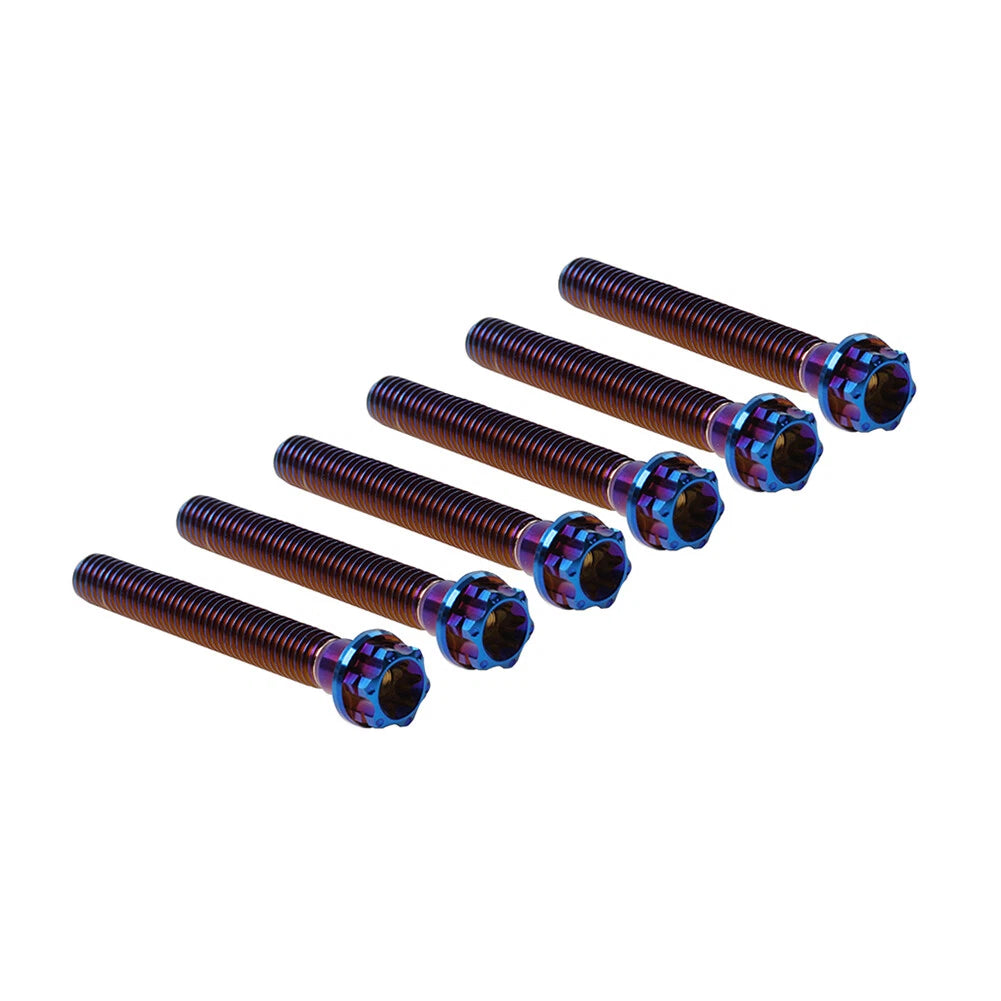 6pcs M6x50mm Titanium Torx Head Flange Bolts for Bike Motorcycle