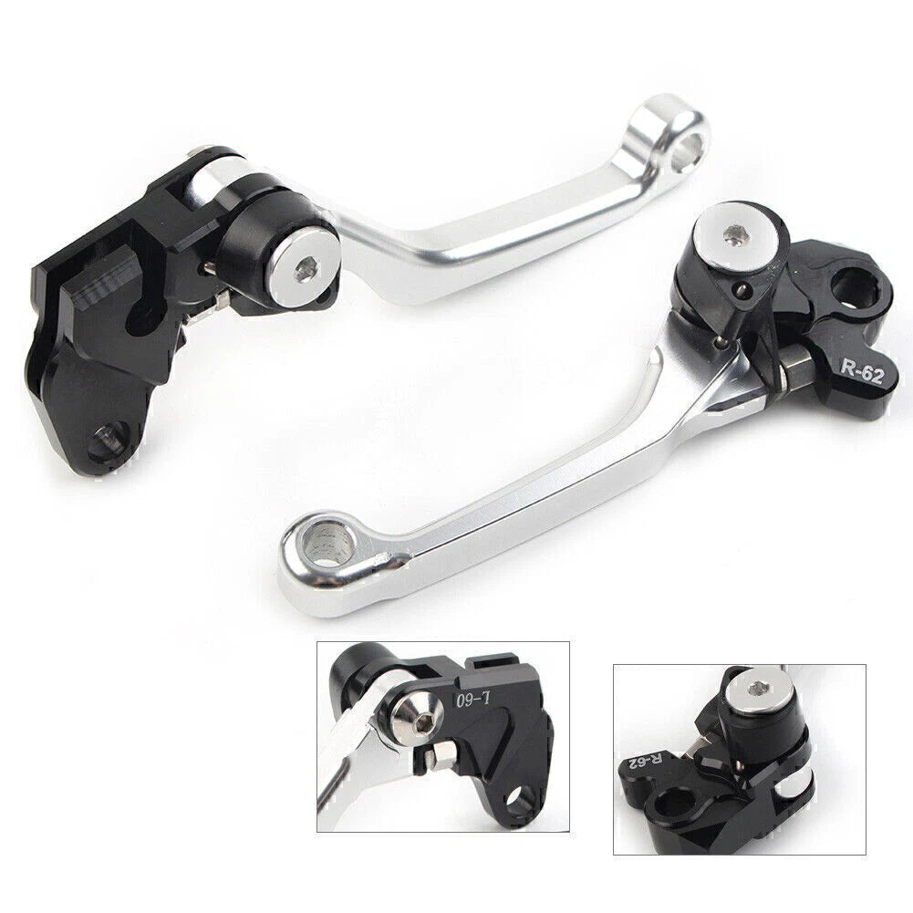 Silver Pivot Brake Clutch Levers for Suzuki RM125 RM250 RM85 (2001-2023)