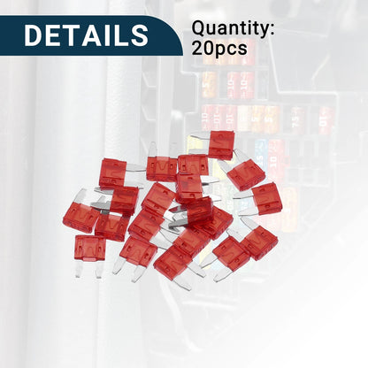 10A Mini Blade Fuses 20 x Short Circuit Protection for Car (Various Years)