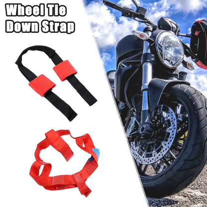Front & Rear Wheel Transport Tie Down Strap / 1 Set / for Motorcycle Nylon Black Red