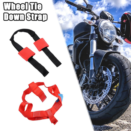 Front & Rear Wheel Transport Tie Down Strap / 1 Set / for Motorcycle Nylon Black Red