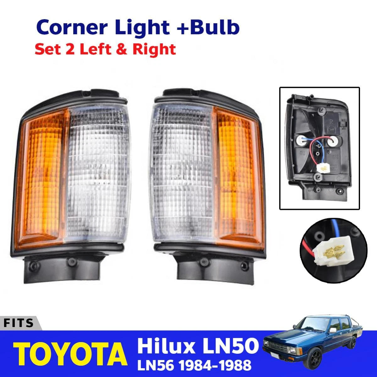 Corner Lights Turn Lamp LH+RH Fits Toyota Hilux LN50 LN56 Pickup UTE 1984-88 D06