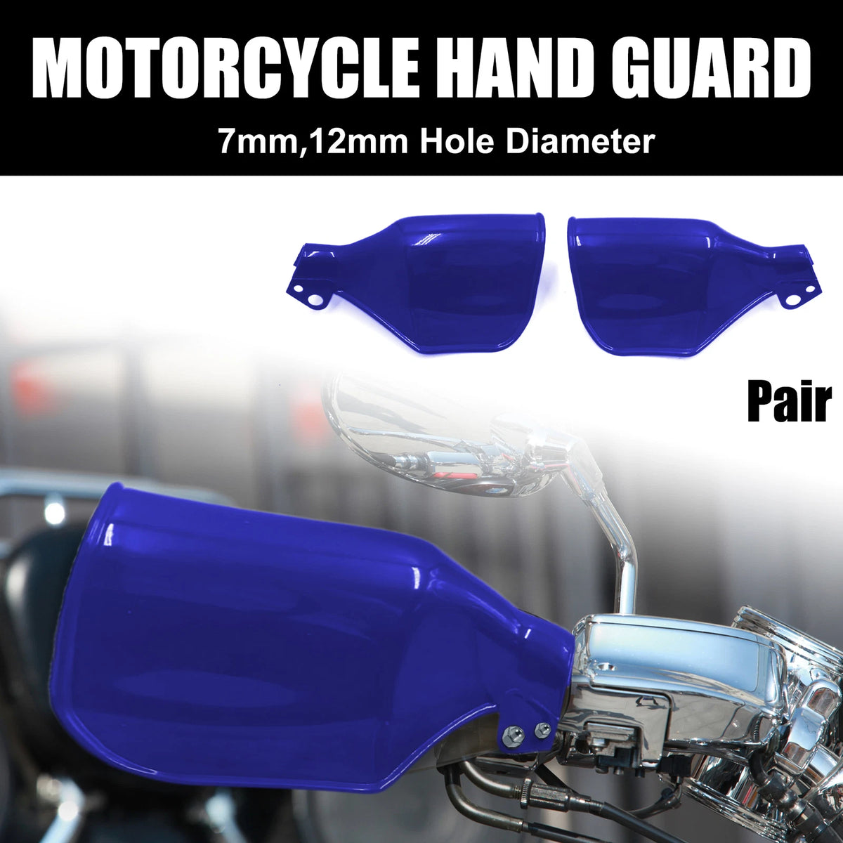 2 x Blue Plastic Motorcycle Handlebar Brush Bar Hand Guard Handguard for Yamaha