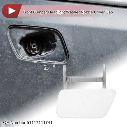 Bumper Headlight Washer Nozzle Cover for BMW 525i (2004-2005) White