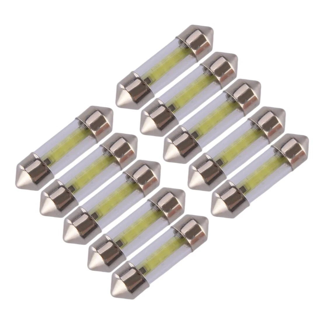 10 x 31mm C5W COB LED Dome Reading Light Bulbs for Car Interior (All Years)