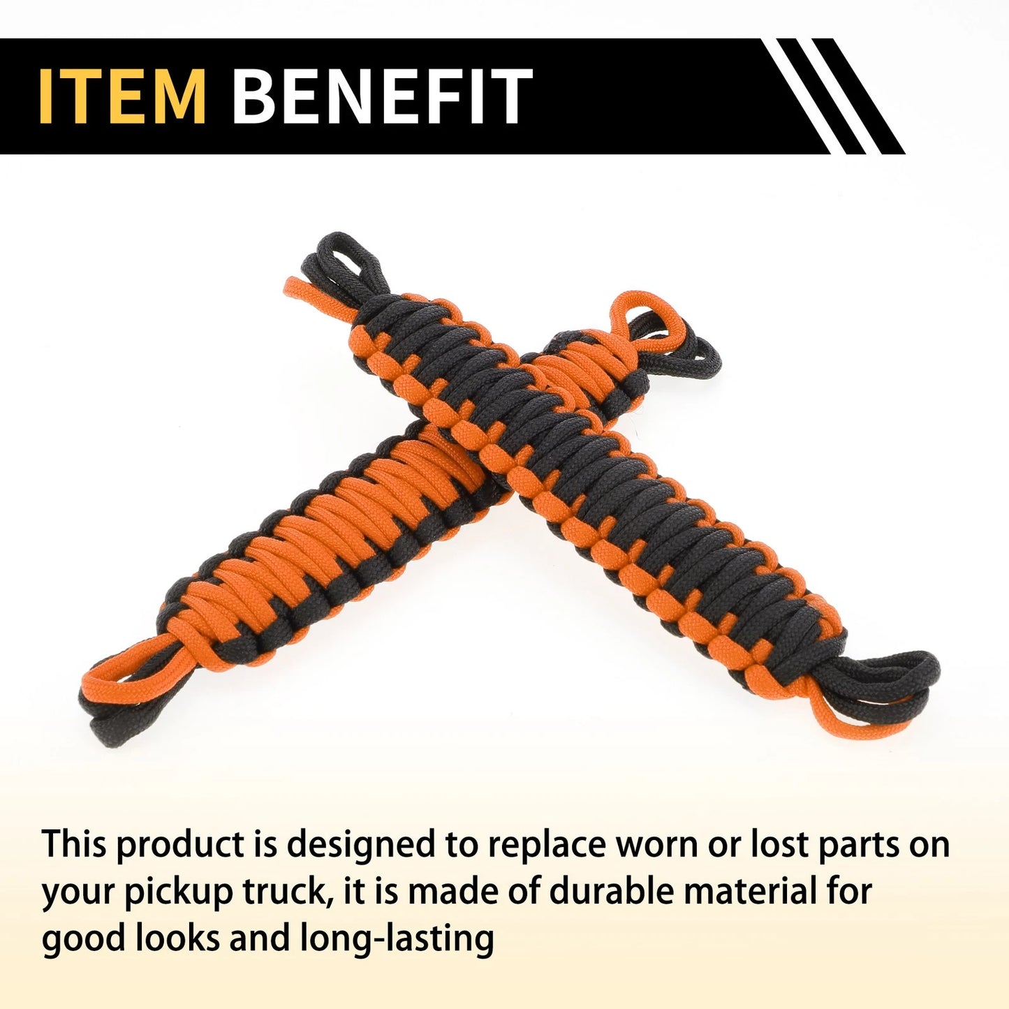 2 x Door Limiting Straps for Jeep Wrangler TJ JK JKU (2007-2018) Black Orange
