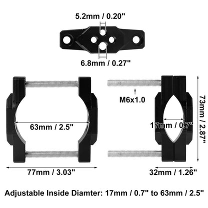 Lamp Holder / 17–63mm / Mount Bracket Clamp for Motorcycle Black