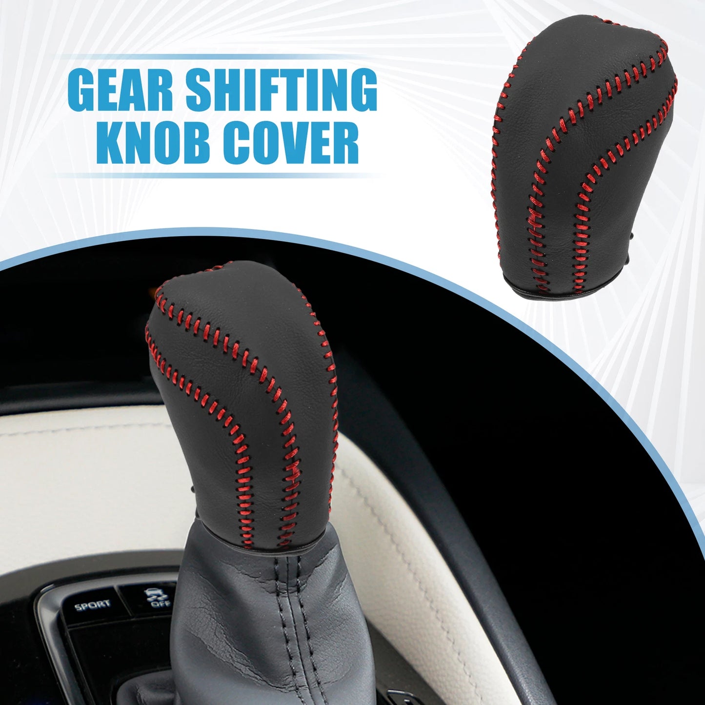 Gear Shifting Knob Cover Trim for Toyota Camry 2018-2023 Black Red