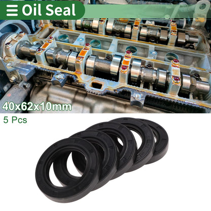 Oil Seal 40x62x10mm NBR Rubber High Pressure Black 5 Pcs for Make Model