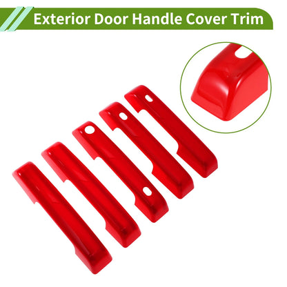 Exterior Door Handle Cover Trim for Ford Bronco (2021-2025) - Red ABS Set