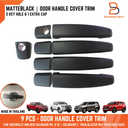 Matte Black Door Handle Covers for Holden Colorado 7, Trailblazer RG (12-23)