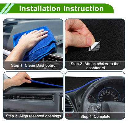 Dashboard Cover Mat for Mazda MX-5 ND RF Miata (2016-2023) Black Blue 1 Set