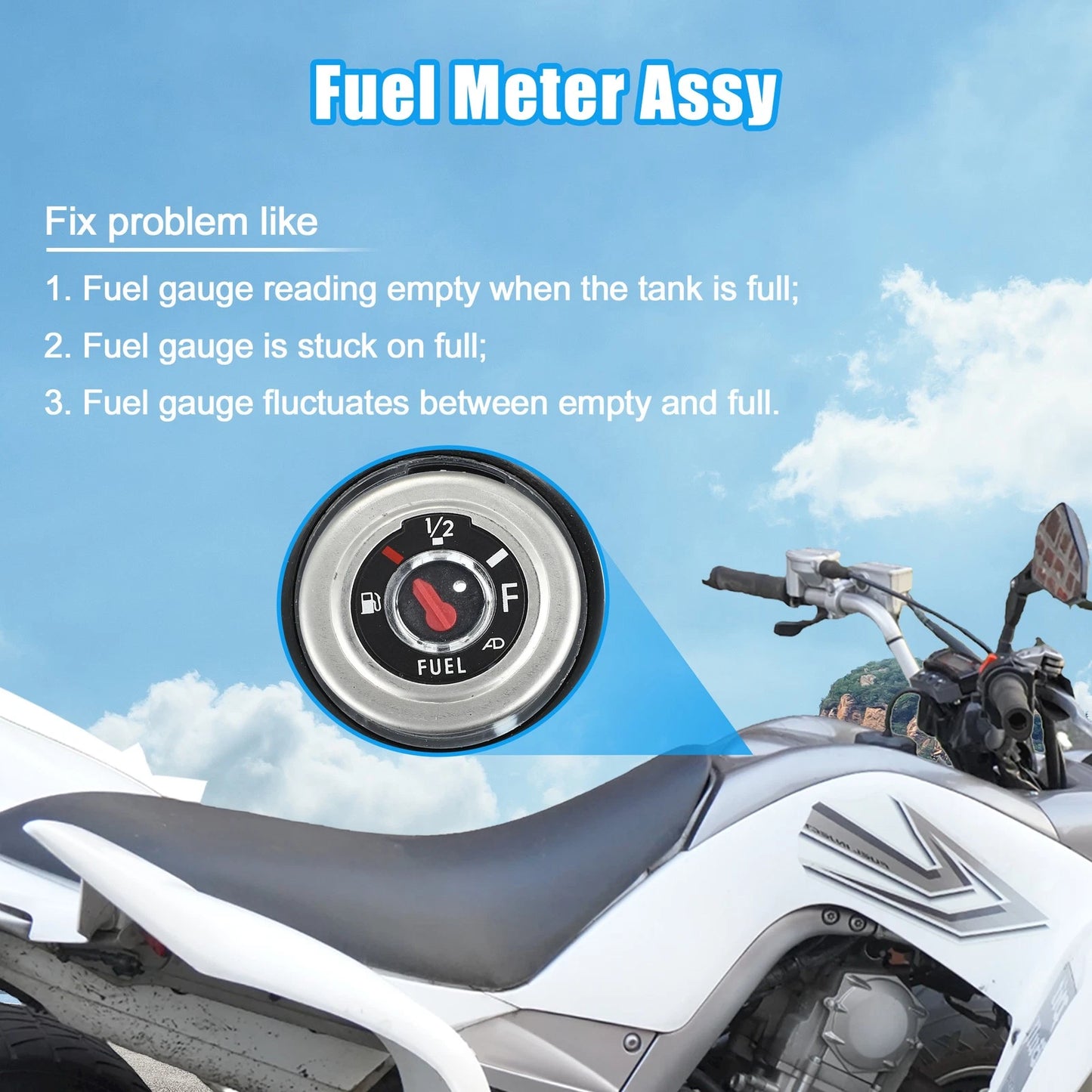 ATV Fuel Gauge Meter Metal for Yamaha BIG BEAR 400 (2000–2012)