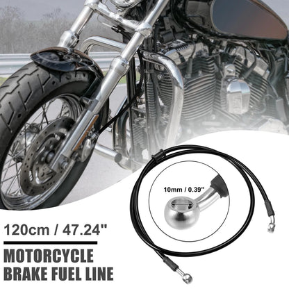 Hoses / 120cm 10mm / Braided Brake Clutch Oil Line Pipe Black for Motorcycle