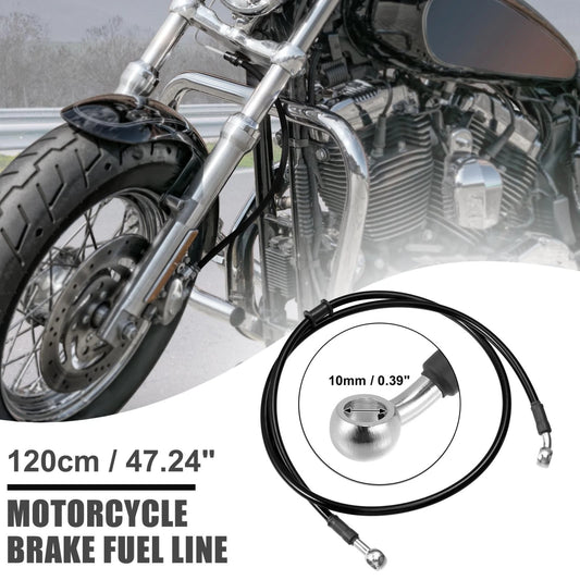 Hoses / 120cm 10mm / Braided Brake Clutch Oil Line Pipe Black for Motorcycle