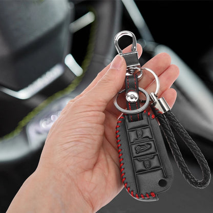Leather Remote Key Fob Cover Case for Peugeot 508, Citroen C6 (2008-2018)