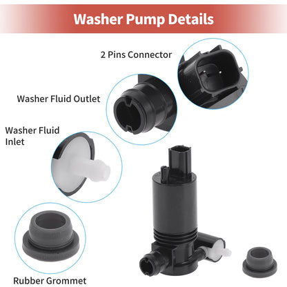 Windshield Washer Pump w/Grommet for Ford Edge (2007-2014)